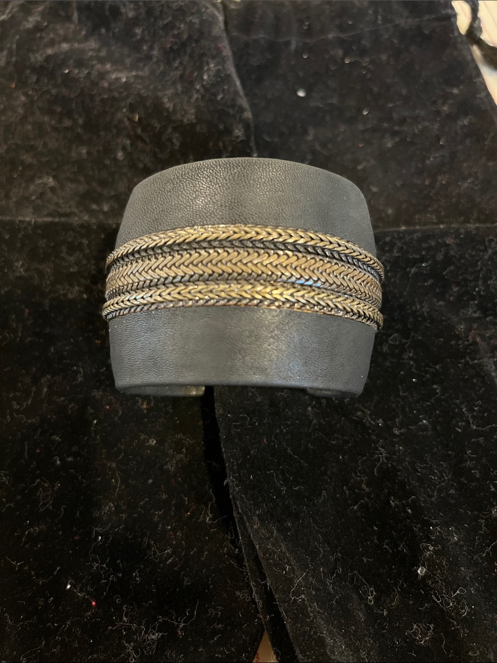 Black Metallic Cuff Bracelet